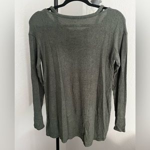Olive Green Shoulder Slit Soft & Sexy American Eagle Sweater
